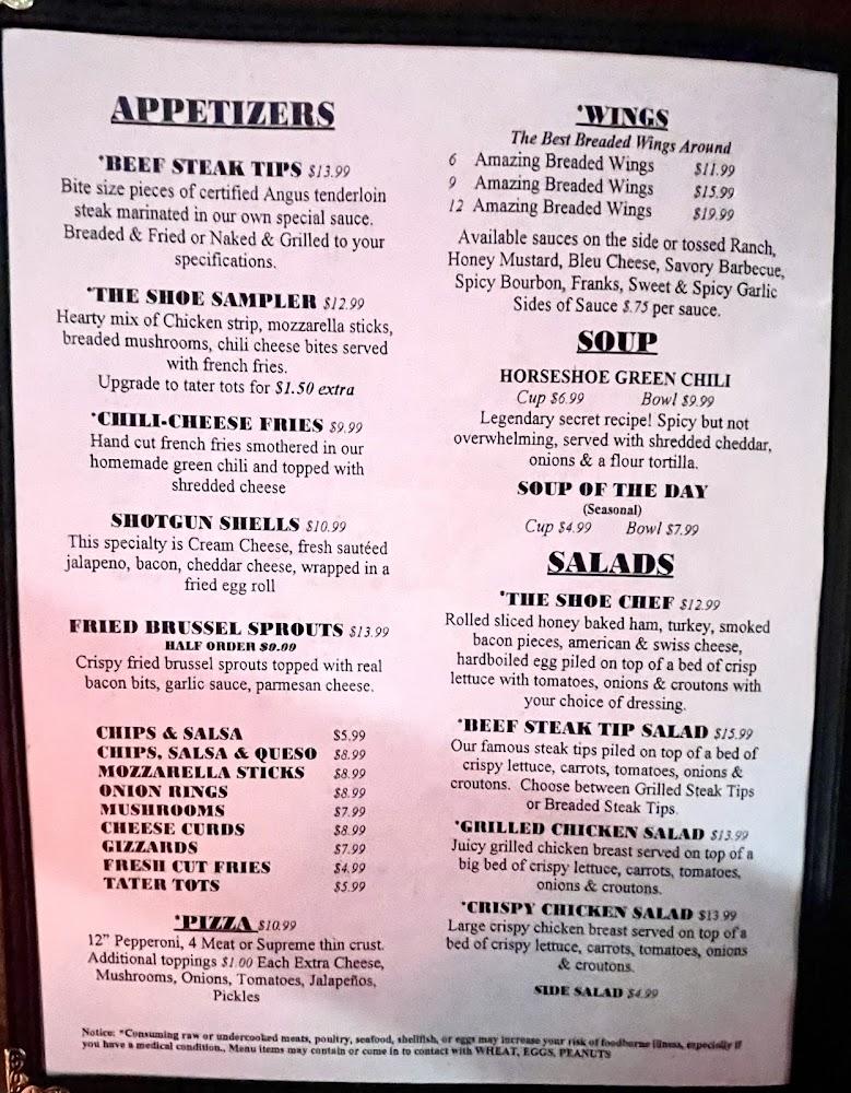Horseshoe Bar & Grill Menu image 2